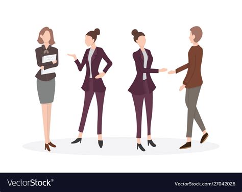 Female office workers in flat cartoon style Vector Image