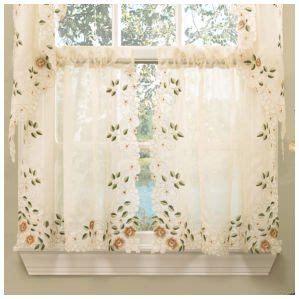 Old World Style Floral Embroidered Semi-Sheer Tier Curtain (Set of 2) | Sweet home collection ...