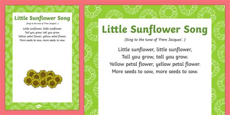 Little Sunflower Song (teacher made) - Twinkl