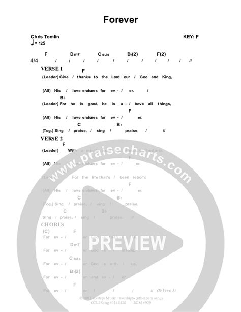 Forever Chords PDF (Dennis Prince / Nolene Prince) - PraiseCharts