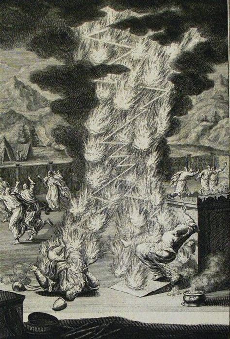 The Phillip Medhurst Picture Torah 526. Nadab and Abihu destroyed. Leviticus cap 10 v 2. Hertz ...