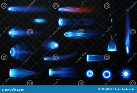 Jet Flame Set on Transparent Background Stock Vector - Illustration of light, space: 190569030