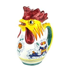 Amazon.com: Italian Ceramic Rooster Pitcher (Ricco Deruta, 1/2 Liter): Kitchen & Dining