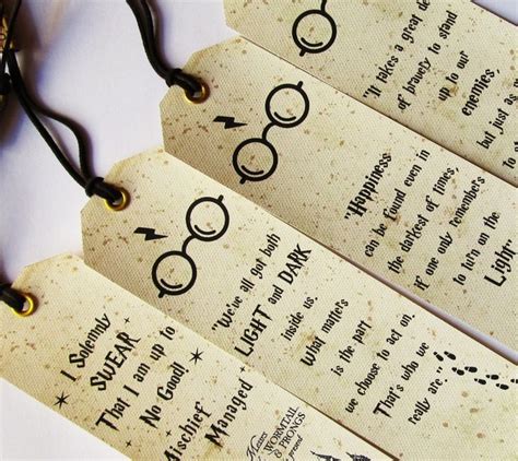 Harry Potter Bookmarks, Set of 4 pieces BOOKMARKS, Harry Potter quotes | Harry potter gifts ...