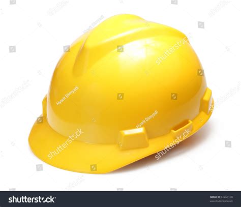 Yellow Hard Hat Isolated On White Stock Photo (Edit Now) 61260100