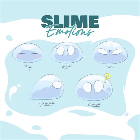 Premium Vector | Set of cute slimes with emotion in 2d cartoon illustration