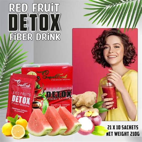 Red fruits DETOX Fiber drink Sachets Nutritional support Digestive fiber Detoxification Weight ...