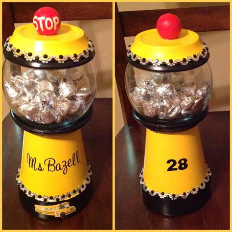 School bus driver candy jar, gum ball, gift idea | School bus driver appreciation, School bus ...