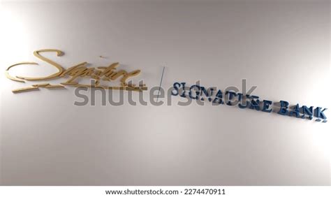 Signature Bank Logo Font On Bright Stock Illustration 2274470911 ...