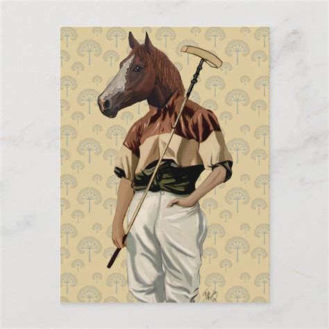 Polo Horse Portrait Postcard | Zazzle | Horse portrait, Polo horse ...