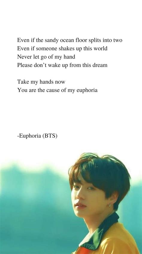 Euphoria by BTS Jungkook Lyrics wallpaper | Lời trích bài hát, Bài hát ...