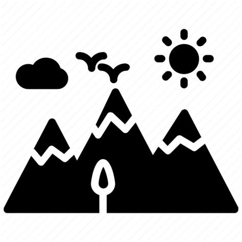 Hills, landforms, mountains, scenery, valley icon - Download on Iconfinder