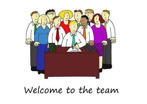 Welcome to the Team, Cartoon Group of People Behind the Boss. card #Ad ...