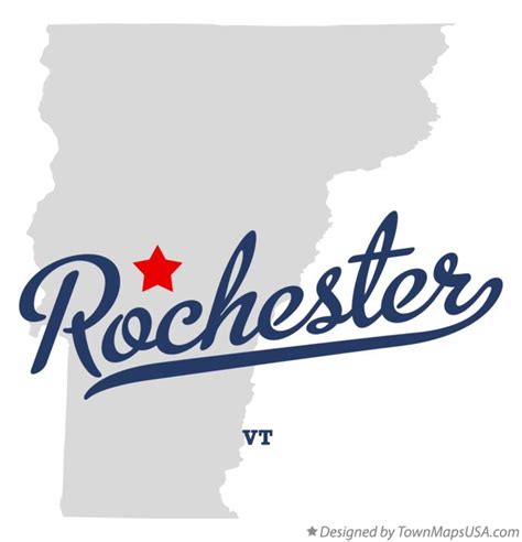 Map of Rochester, VT, Vermont