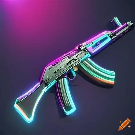 Cyberpunk ak-47 with neon lights