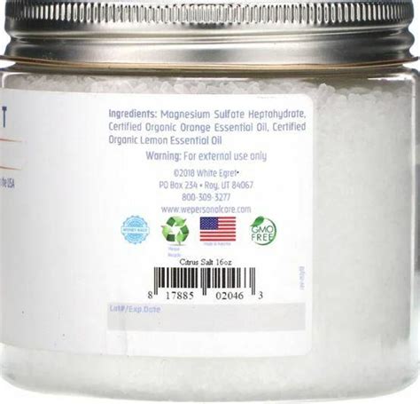 White Egret - Epsom Salt Citrus 16oz - Ullman's Health Store Berkley, MI