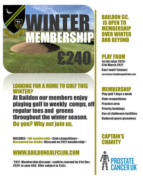 Membership Prices | Baildon Golf Club