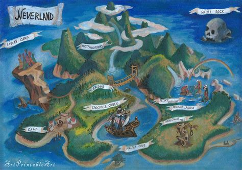 Nederland Map Funny Disney Pictures Neverland Map Peter Pan Art ...