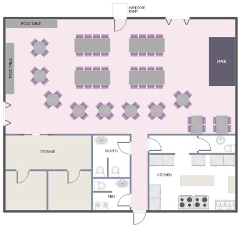 Function hall floor plan | Design Element: Cisco for Network Diagrams ...