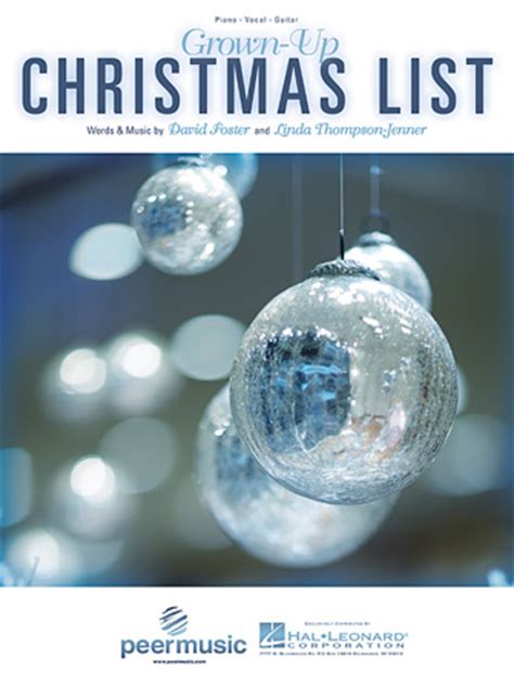 Grown-Up Christmas List by Amy Grant| J.W. Pepper Sheet Music