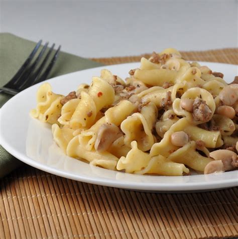 Campanelle with Sausage, Beans, and Mascarpone