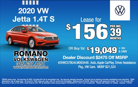 New VW Lease Specials & Deals at Dealer Near Me Syracuse NY | Romano Volkswagen