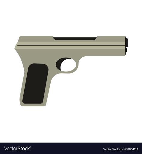 Pistol gun weapon black crime handgun war Vector Image