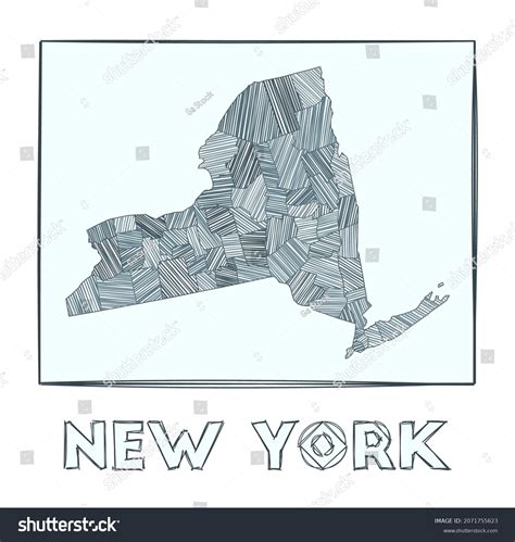 Sketch Map New York Grayscale Hand Stock Vector (Royalty Free) 2071755623 | Shutterstock