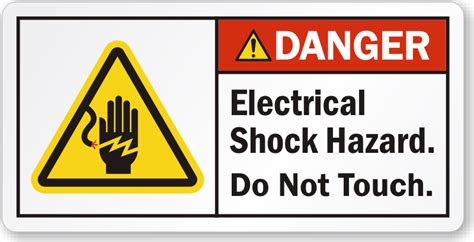 Danger Electrical Shock Hazard Do Not Touch Label, SKU: LB-2448