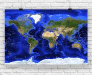 Dark Navy Oceans World Political Wall Map | Poster Map Print
