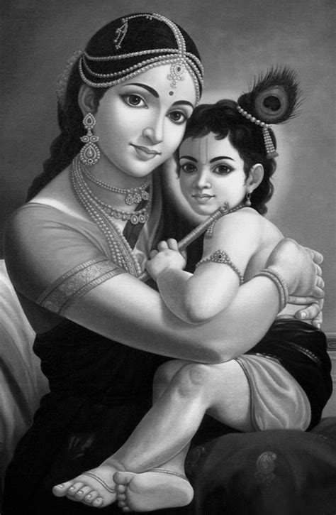 Krishna ji ️ Yashoda Maiya B&W image | Drawing people faces, Krishna ...