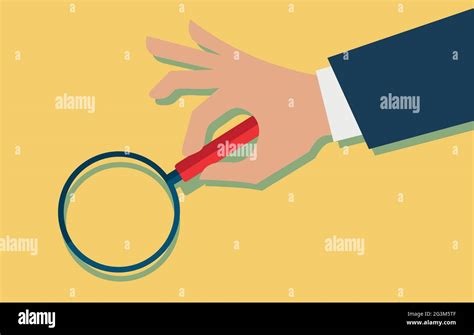 Searching concept with hand holding magnifying glass. Vector Stock ...