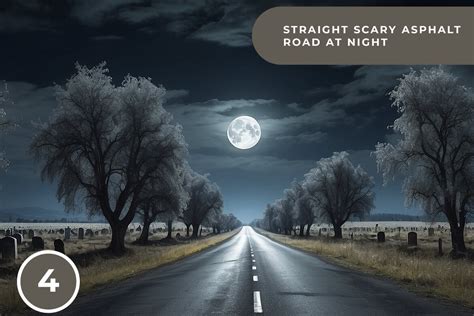 Straight scary asphalt road at night | Deeezy