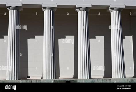 Ancient Greek columns exterior detail Stock Photo - Alamy