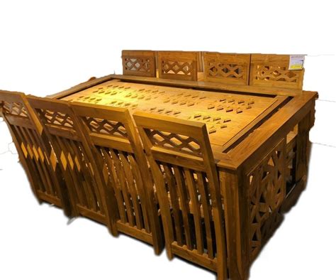 Rectangular Wooden 8 Seater Dining Table Set at Rs 88000/set in ...