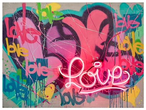 Neon Graffiti Love, Painting by Karlos Marquez | Artmajeur