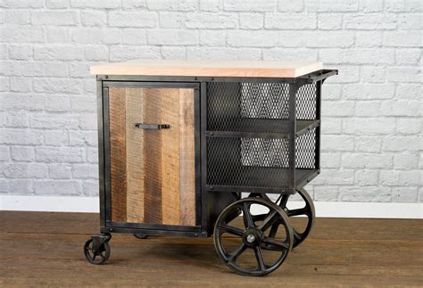 Reclaimed Wood Kitchen Island Industrial Kitchen Island Cart - Etsy ...