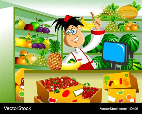 Greengrocer Royalty Free Vector Image - VectorStock