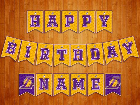 Los Angeles Lakers Printable Banner Los Angeles Lakers Happy | Etsy