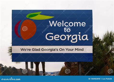 Georgia Welcome sign stock photo. Image of road, promotion - 106982898