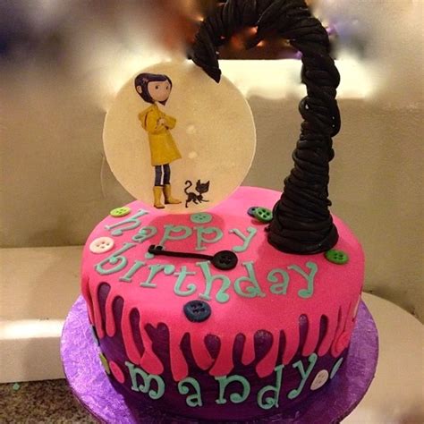 A Quick Cake I Did For A Friends Daughter Who Loves Coraline The Coraline Figure Is An Edible ...