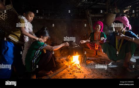 Krai Do (Burmese: Kyar Hto) Chin village, hills near Mindat, Chin State ...