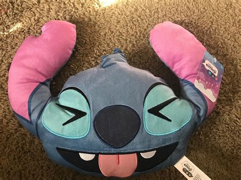 Disney Pixar Lilo & Stitch Emoji Face Snuggle Plush Pillow NWT | #2055459674