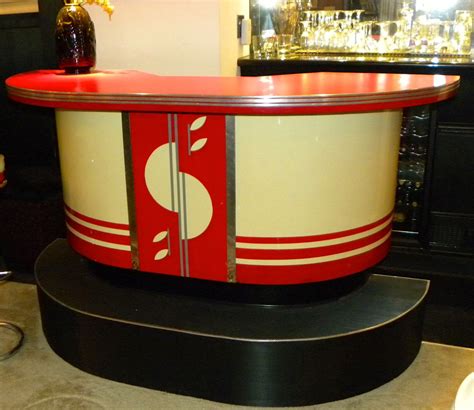 Art Deco Streamline Modern Bar with matching stools | Sold Items Bars | Art Deco Collection