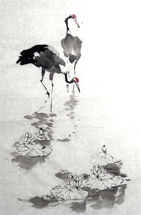 Red-crowned cranes by ninedocs on DeviantArt