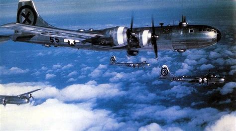 World War II in Color: Boeing B-29 Superfortress Flying toward Japan