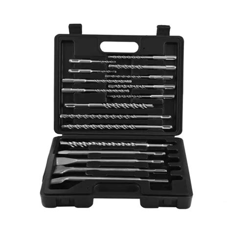 17 pcs/set Electric Hammer Drill Bits and Chisels Set for Electric Rotary Hammers Concrete ...