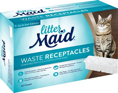 LITTERMAID Waste Receptacles for Self-Cleaning Cat Litter Box, 12 count ...