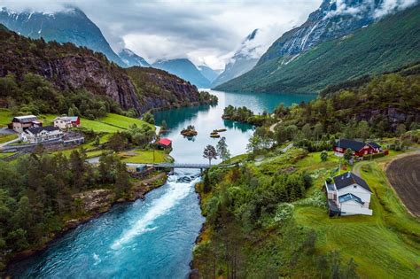 Beautiful Nature Norway natural landscape aerial photography. lovatnet lake. | Beautiful ...