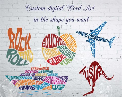 Custom Digital Word Art Svg Cutting File in the Shape You | Etsy UK